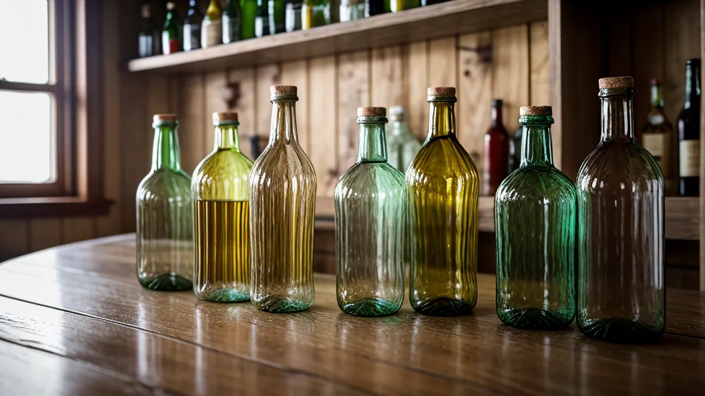 Botellas de batching o premezclado listas para el servicio de barra móvil de un emprendimiento de bartender