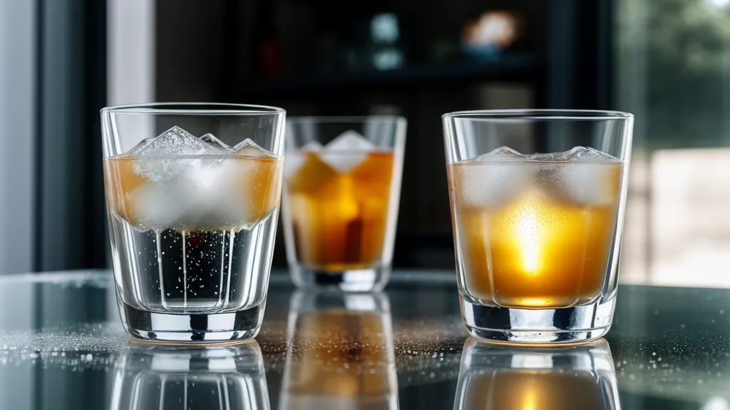 Cóctel clarificado servido con hielo de calidad, resultado de técnicas avanzadas de coctelería de autor en barra móvil