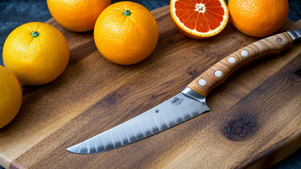Corte preciso de piel de naranja con cuchillo de coctelería profesional