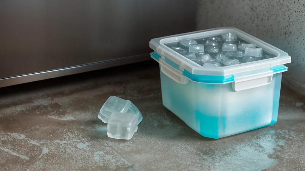 Hielo en barra móvil para cócteles en garaje