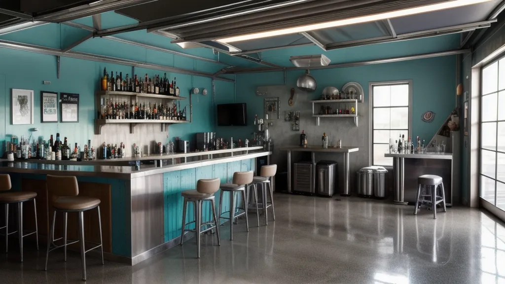 Estación compacta de bartender con herramientas de bartender mínimas, organizada para máxima eficiencia en espacios reducidos.