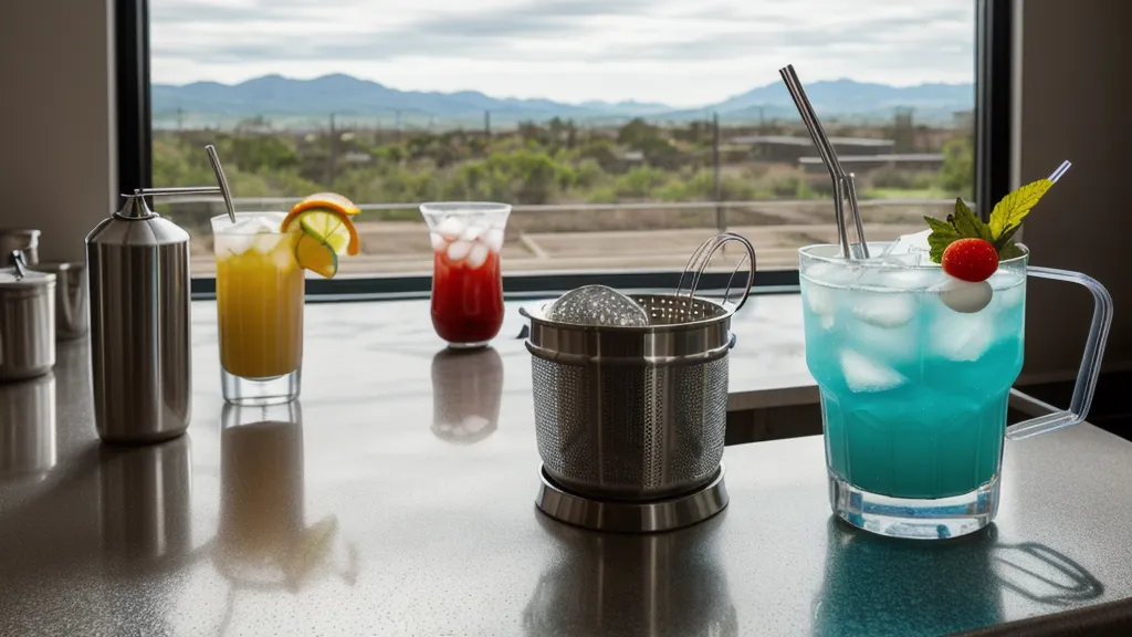 Colador Julep de 7.5 centímetros, colador de coctelería clásico, encajado en un vaso de mezcla profesional.